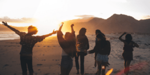 teens sunset background